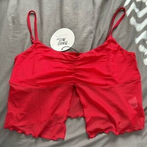 Princess Polly Red Mesh Top